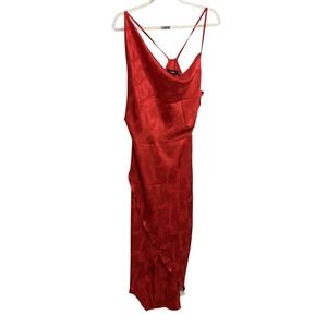 Womens MissGuided Red Satin Slip Dress 4 Romantic Delicate
